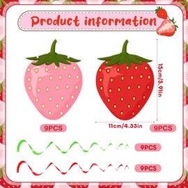 Lewtemi 36 Pcs Strawberry Decor Berry First Birthday Decor Hanging Swirl Strawberry Banner for Strawberry Party Decorations Baby Shower Party Supplies (Colorful)