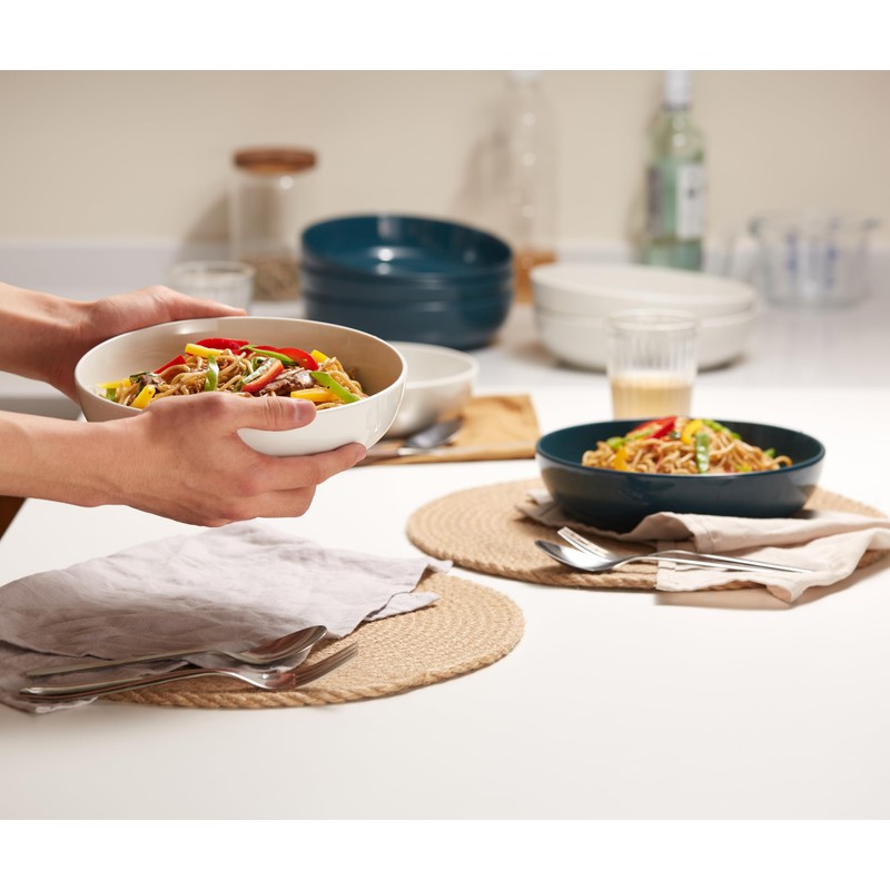 KooK Pasta Bowl, Salad Bowls, Soup, Serving Bowls, Ceramic, Large