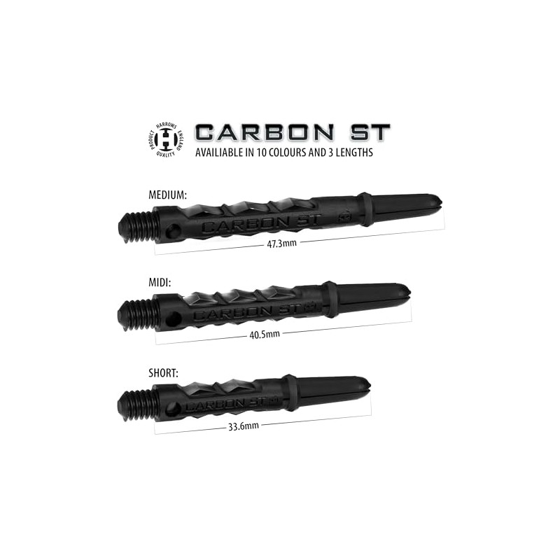 Harrows Darts 3 Sets Carbon ST Dart Shafts - Total