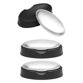 YSJCHEBS Pack of 3 Deodorising Soap, Stainless Steel Soap Dish, Deodorising Soap, Metal Soap, Soap Made of Brushed Stainless Steel