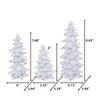 Gerson 2485310 Set of 3 Resin White Glitter Trees 9.45"