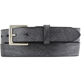 BELTINGER Men's Belt Made of Soft Full Cowhide Leather Vintage Look 3 cm Leather Belt for Men 30 mm Narrow Belt Used Look, Black, antique silver