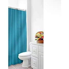 Bella Home Bamboo 1800 Shower Curtain Liner with Hook Pockets, Waterproof Vinyl, Stretchable Fit, Variety of Colors (Turqouise), dcdliners23