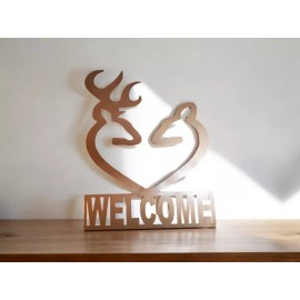 Handmade Welcome Sign Deer Picture