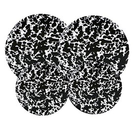 4pc Enamel on Steel Burner Cover Set, Black Marble