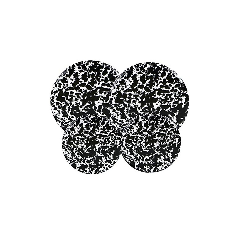 4pc Enamel on Steel Burner Cover Set, Black Marble