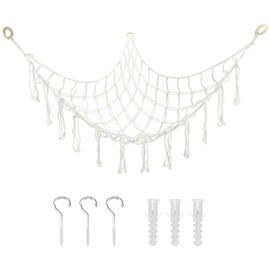 QWORK® Toy Storage, Storage Hammock, Hammock for Stuffed Animal Storage, Stuffed Animal Storage Net with Tassels