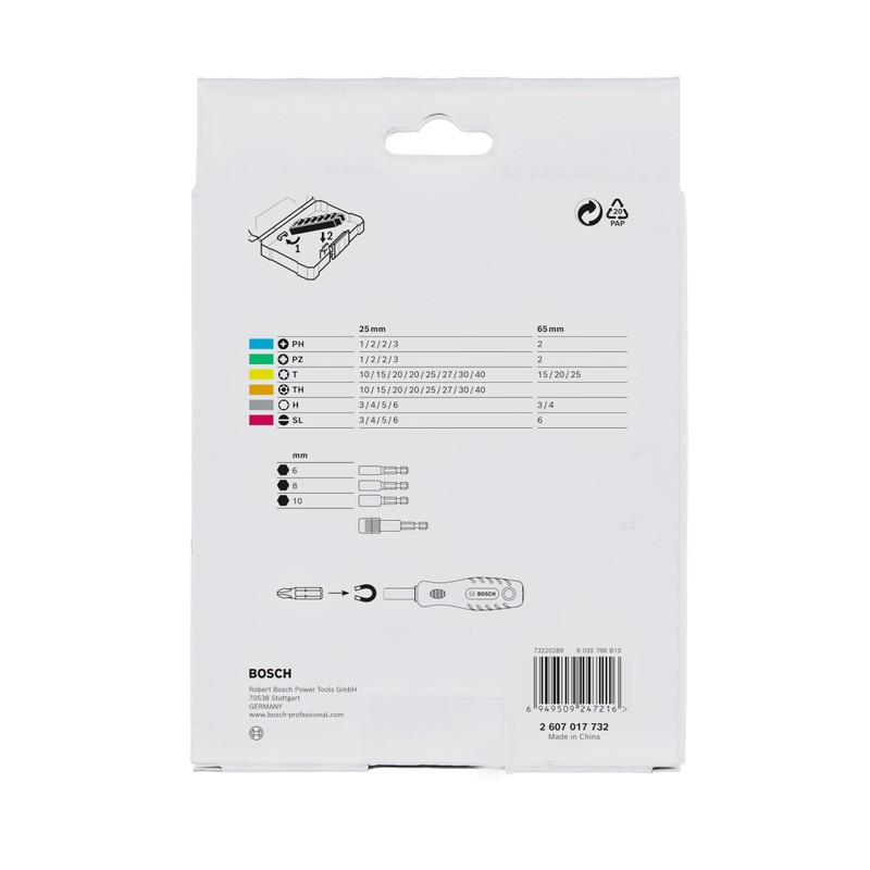 Bosch 45x Extra Hard Screwdriver Bit Set, 44+1-Piece (168 x