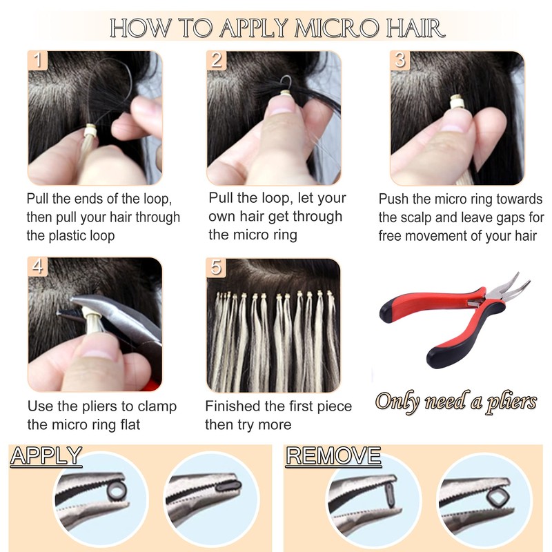 SEGO Micro Link Hair Extensions Human Hair Blonde 16 Inch