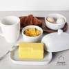 Sweejar Ceramics Butter Dish with Lid, Butter Keeper Container, East/West