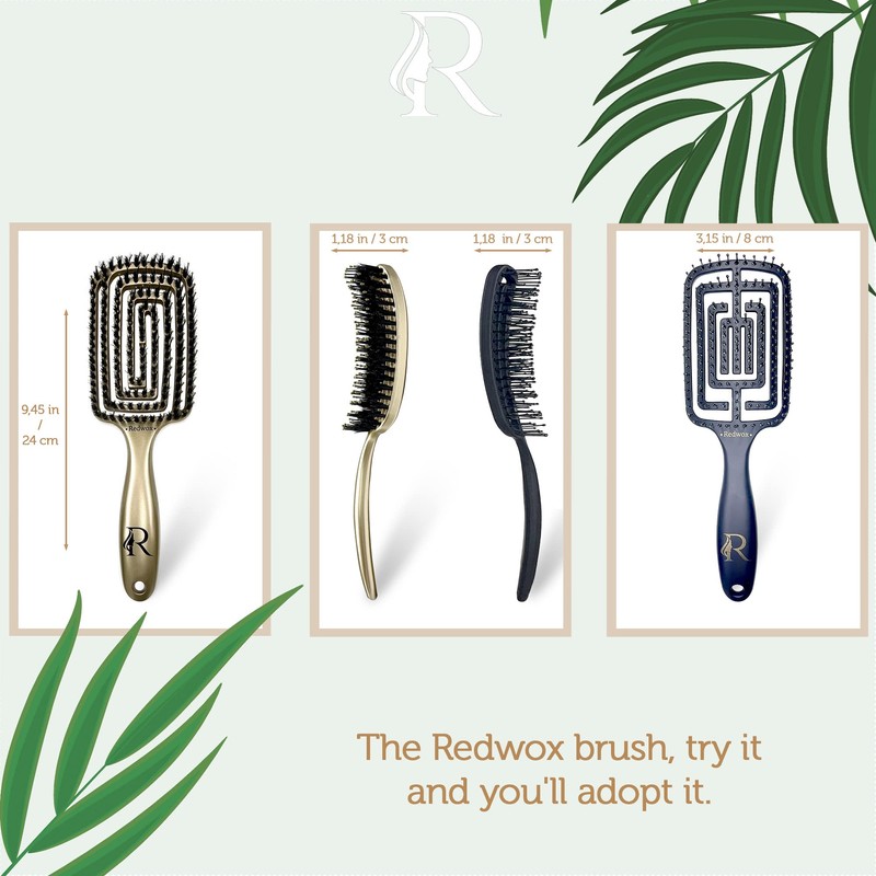 Magic Effortless Brush - Set 1 Boar Bristle and 1