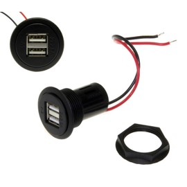 KFZ Auto Doppel USB 5V 2 x 2,5A Recessed socket 12-24V