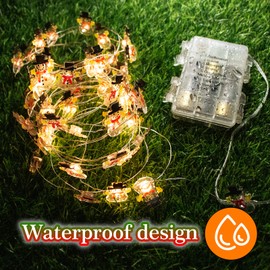 kolpop 2 Pack 50 LED Fairy Lights Battery Operated, Snowman String Lights Battery Powered with Remote Control Waterproof for Indoor Outdoor Christmas Decorations