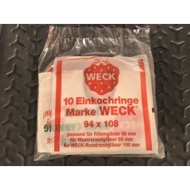 Weck 100mm  Rubber Rings 94X 108 Pack Of 10