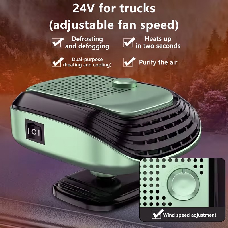 12V/24V Car Heater Fan for Winter Driving – Adjustable Wind