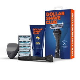 Dollar Shave Club | The Member Exclusive Shave Set | 4 Swift Rinse Refill Cartridges, 1 Handle (Black), 1 Shave Butter 3 ounce, 1 Razor Cover