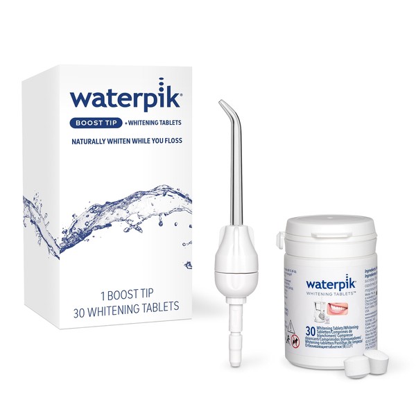 Waterpik Boost Water Flosser Tip with 30 Fresh Mint Whitening Tablets, Whiten Teeth and Remove Stains Gently