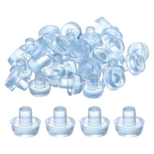 uxcell 36Pcs Glass Table Top Bumpers with Stem, 6mm/0.24Inch Clear