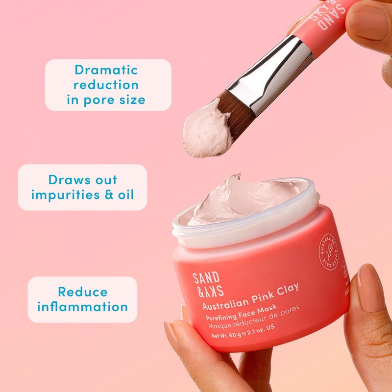 Sand & Sky Australian Pink Clay Porefining Face Mask 60g