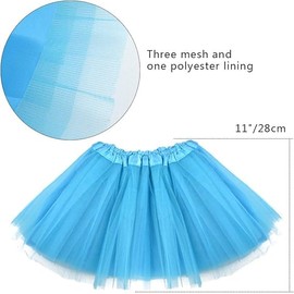 hoyuwak 80s Costume Outfits Accessories Tutu Skirt Leg Warmers Fishnet Gloves Shutter Glass Headband Necklace (Blue)