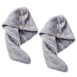 Baluue Hair Bonnets 2pcs Absorbent Hair Drying Cap Soft Microfibre Hair Turban Wrap Comfortable Sleep Hair Towel