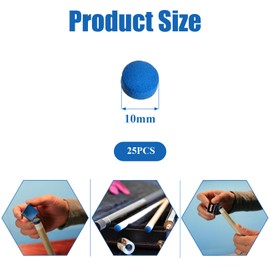 BNXF 25 Pcs 10mm Pool Tips Snooker Tips,Leather Pool Cue Tips Billiard Tips,Snooker Cue Replacement Tips Pool Stick Tips,Blue Diamond Snooker Cue Tips,Cue Tips for Pool Cues and Snooker(Blue)