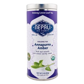 Nepali Tea Traders Annapurna Amber Oolong – Loose Leaf Oolong Tea with Caramel, Malt & Marmalade Notes | Darjeeling-Style from Nepal | High-Altitude Organic Tea | 3 oz Tin
