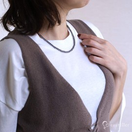 Beautéller Terahertz Necklace, 0.2 inch (4 mm), Neck Circumference Approx. 15.7 inches (40 cm)