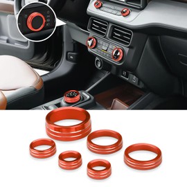 auovo AC Knob Covers Compatible with Ford Maverick Accessories 2022 2023 2024 Radio Knob Cover Drive Mode Control Gear Shift Knob Cover Headlight Control Knob Cover (6PCS, Red-Orange)