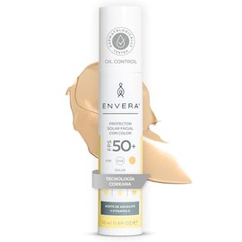 ENVERA | Protector Solar Con Color Oil Control Light SPF 50+ | Bloqueador Solar Facial Con Color Piel Grasa | Protector Solar Facial Oil Control Toque
