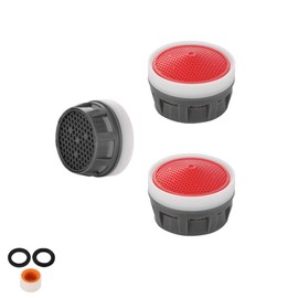 JQK Faucet Aerator, 2.2 GPM Flow Retrictor Insert Faucet Aerators Replacement Parts Bathroom 3 Pack, JR Junior Size, FAJ22-P3