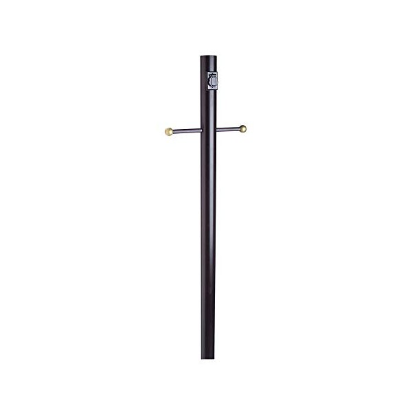 Design House 579714 Outdoor Lamp Post Accessory, Black, Post & Outlet