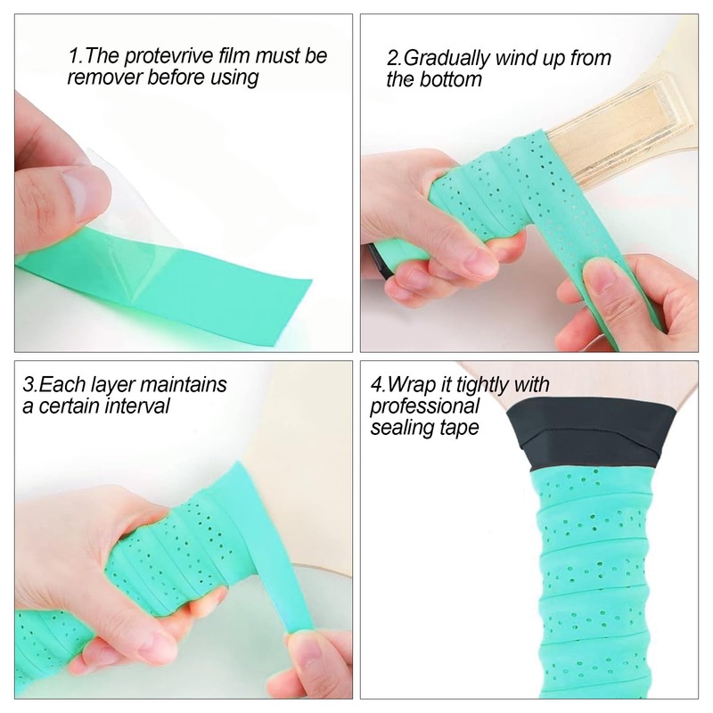 6Pcs Pickleball Paddle Grip Tape, Pickleball Anti-Slip Perforated Super Absorbent