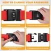 sourcing map Cross Luggage Straps with Combination Lock Name ID