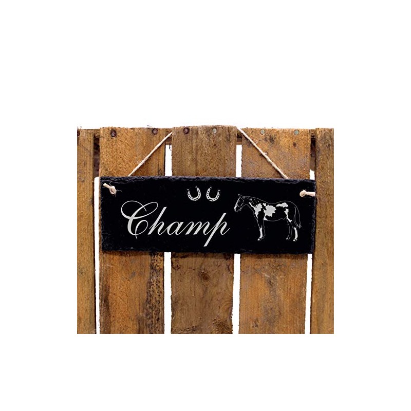 Schecke Pinto Name Plate Horse Slate Stable Board with Name