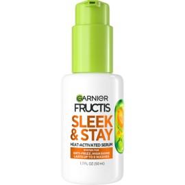 Garnier Fructis Sleek and Shine Sleek and Stay Hair Serum for Frizzy, Dry Hair, Heat Protectant Formulated with Alpha Silane, 1.7 Fl Oz