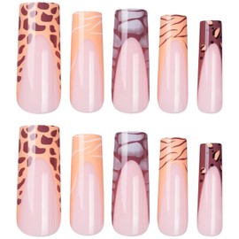 Square Tip Rosette Press On Nails