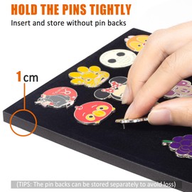 Enamel Pin Display Frame, 11x11 Shadow Box for Wall and Tabletop Display, Pin Collection Display, Pin Holder, Black
