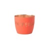 Madras, Windlicht, M, Motiv: Papperlapapp, neon orange/gold H8,5, D10cm