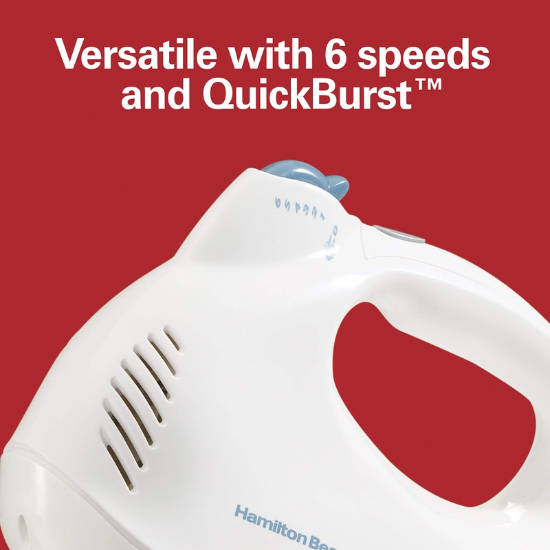 Hamilton Beach Power Deluxe 6-Speed Electric Hand Mixer with Snap-On