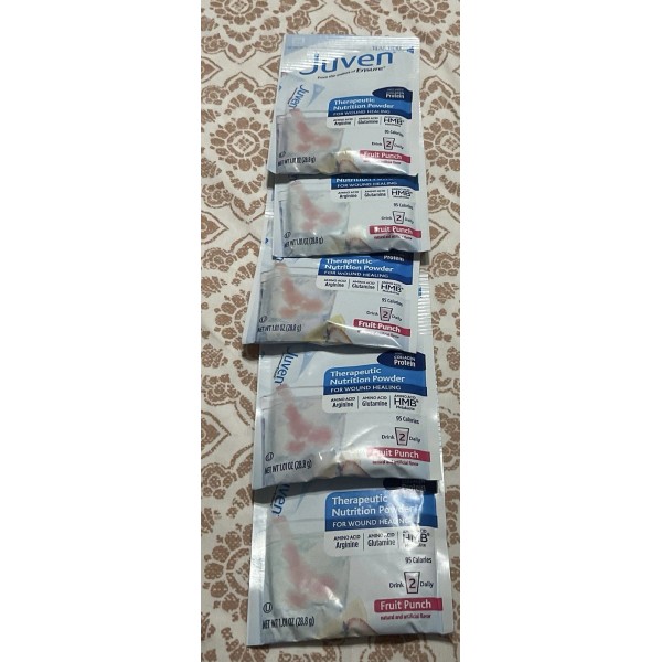 Juven Fruit Punch Therapeutic Nutrition Powder 5 Packs, Each Exp:
