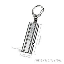 Z&J SPORT Emergency Survival Whistle, 304 Stainless Waterproof Whistle with Lanyard & Keychain, Double Tube 100dB for Outdoor Camping, Hiking, Boating, Hunting, Fishing, Kayak, Training, Rescue