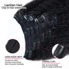 Kinky Straight Clip in Hair Extensions Real Human Hair 18Inch
