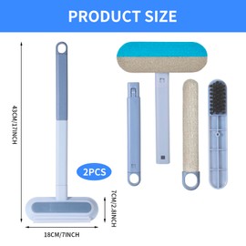 2 Stück Multifunktionaler Tierhaarentferner Bürste, Wiederverwendbare Fusselbürste, Tierhaarentferner Fusselbürsten, Verlängerungs Bürsten, Abnehmbare Bürste, Doppelte Verwendung Bürste für Teppich