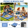 4'x6' Reversible Waterproof Outdoor Rug Blue Geometric Patio Mat