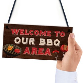 RED OCEAN BBQ Home Decor Sign Novelty Barbecue Plaques For Garden Welcome Signs Home Gifts