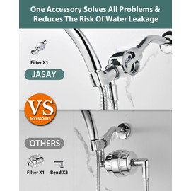 JASYA Shower Head Holder Shower Filter Showerhead Filter Remove Chlorine Fluoride Heavy Metals Filtered Shower Head Arm Water Softener Shower Filter Head For Hard Water Shower Filter Shower Holder
