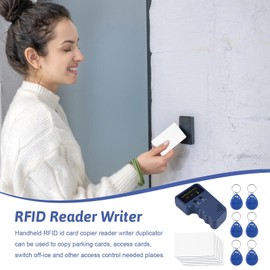 RFID Reader Writer - RFID Card Duplicator Handheld Card Copier - 125KHz Portable ID Scanners Home Appliances with 6Writable Tags for Access Cards