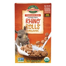 EnviroKidz Organic Rhino Rolls Cereal, 9.5 oz (Pack of 12), Cinnamon Bun, Gluten Free, Non-GMO, by Nature's Path