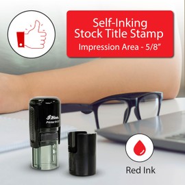 Shiny Thumbs Up Teacher Stamp, Round Self Inking Stamp for Classroom, Red Ink